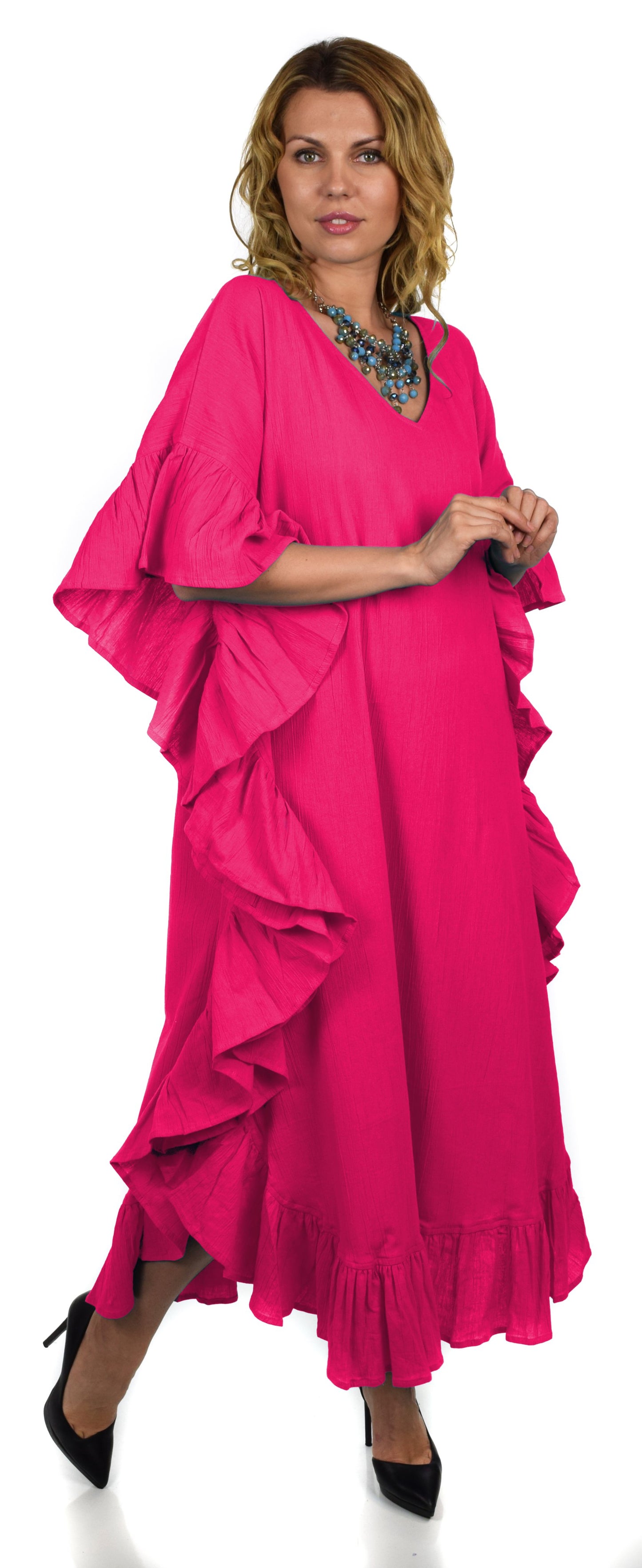 Cotton Gauze Caftan, All Natural Quality Soft Cotton Gauze Kaftan. Fits XL to 6X , Caftan Dress, Plus Size Caftan