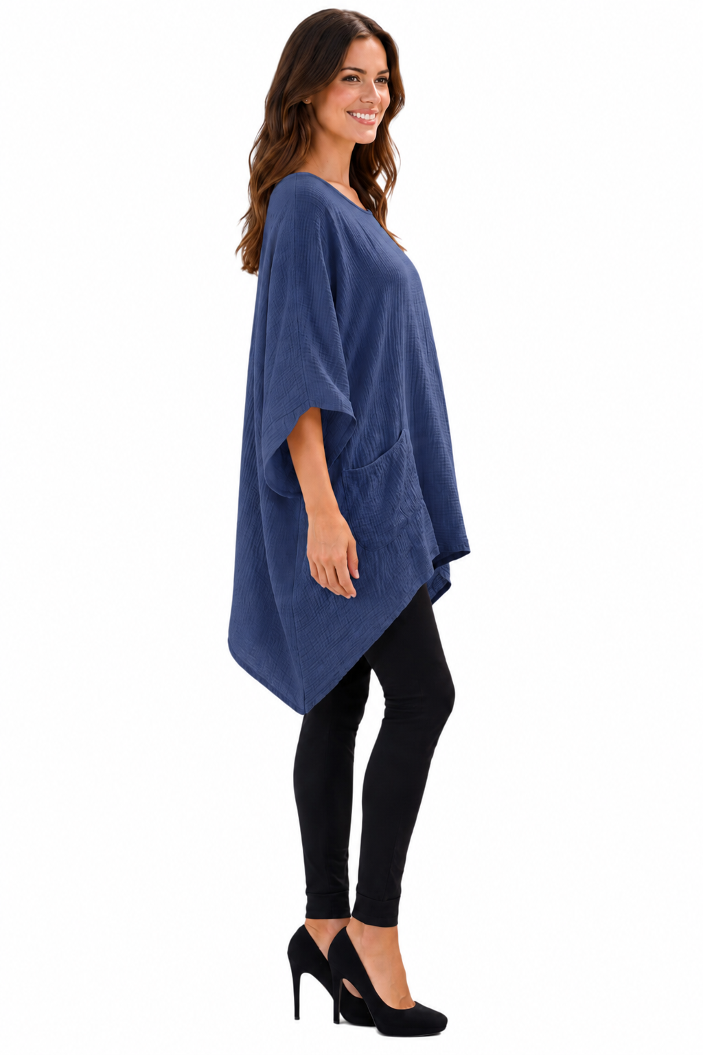 Cotton Gauze Asymmetric Oversize Tunic Top | One Size Fits all (S-XL)