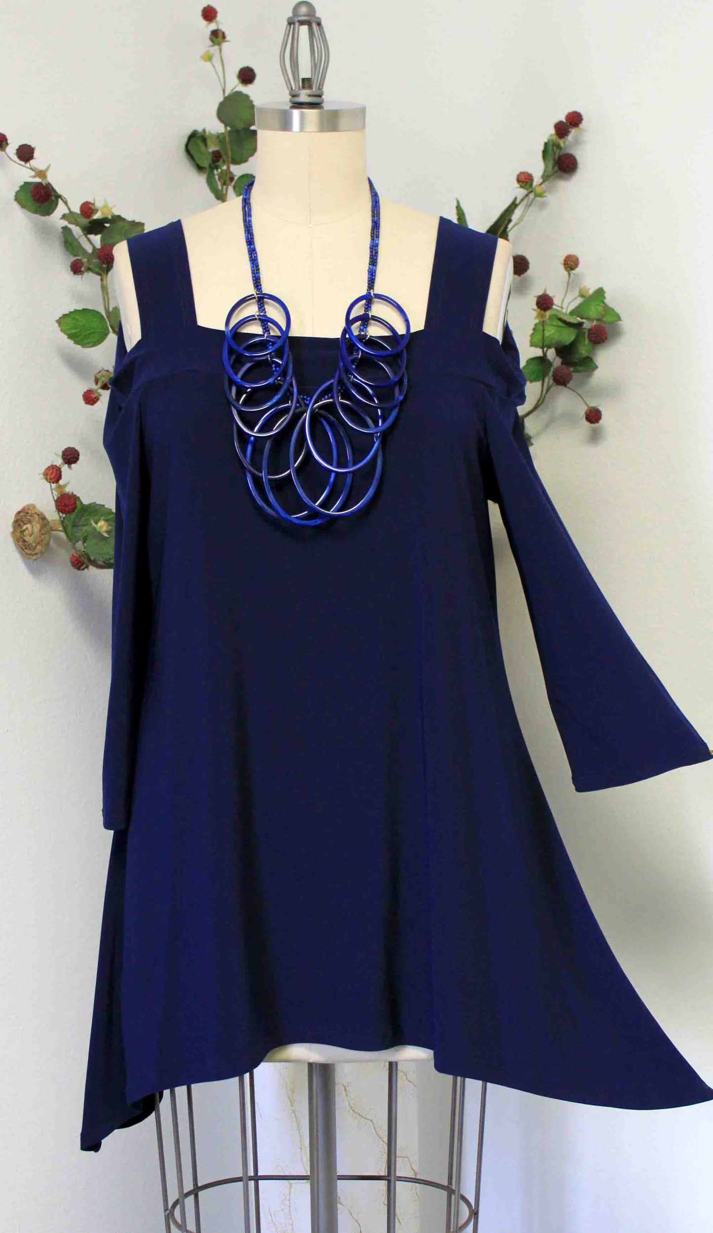 Classic Cold shoulder Plus size Tunic top with cut out details to the shoulders. S to 3XL