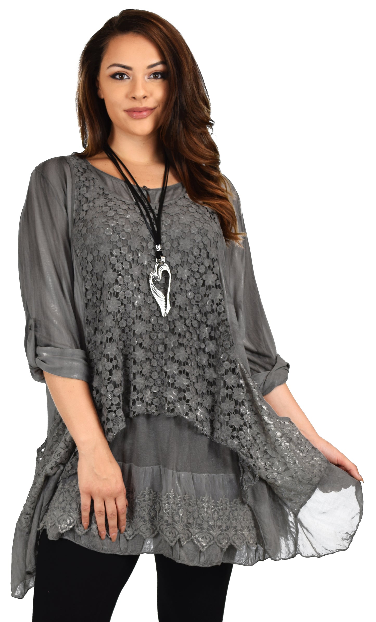 Dare2bStylish Lace Top, Women Lace tunic, Plus Size Lace Tunic, Plys size lace Blouse 2pc tunic set, Top + Vest Set