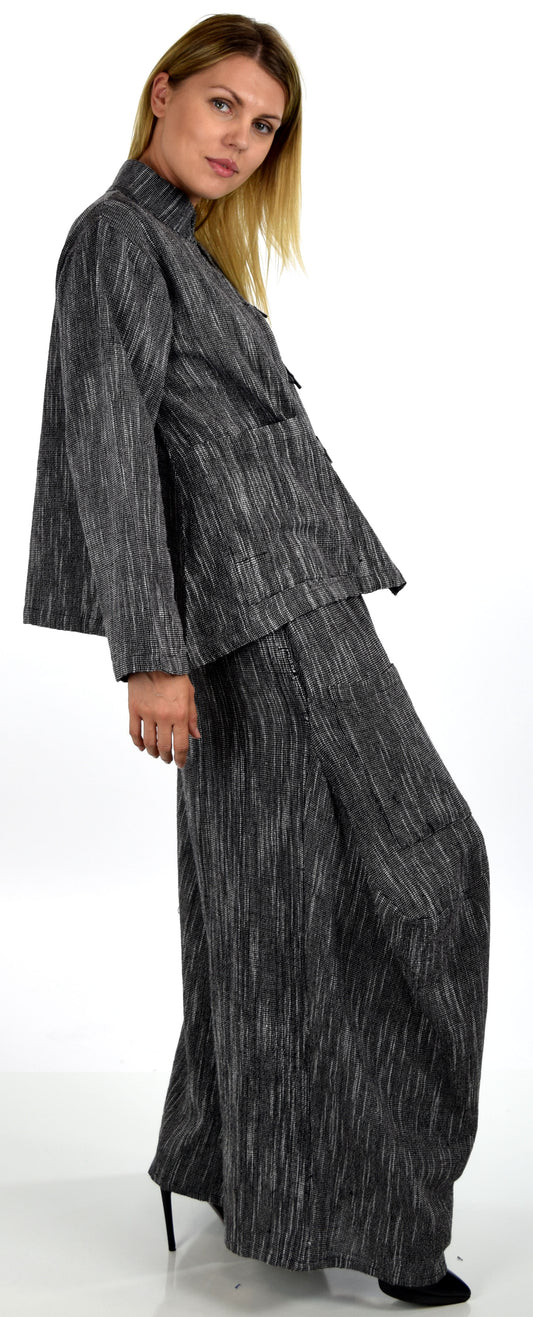 Artsy and Designer 2 PC Cotton Flex Pant Set, Hand Spun Pant Set,Cotton Flax Pant Set, 2 pc pant set, Lagenlook pant set