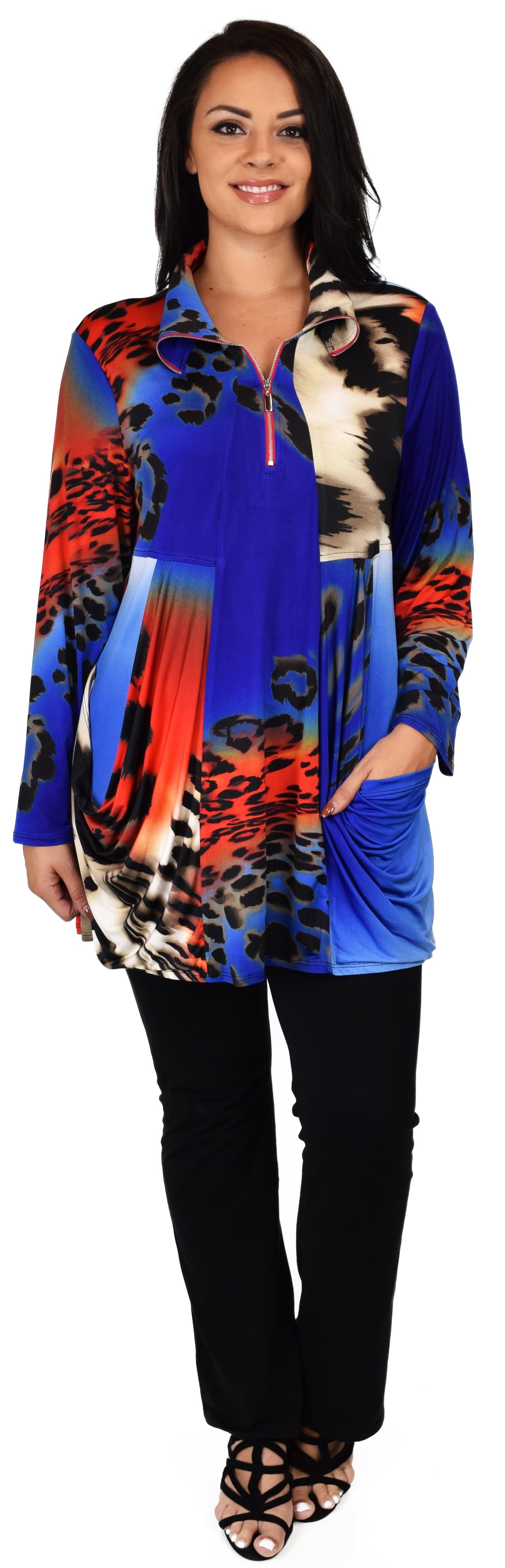Made in USA, Celebrity Designer Exotic Print Tunic, Travelers Tunic, Plus Size Tunic, Lagenlook Tunic, Large to 3XL