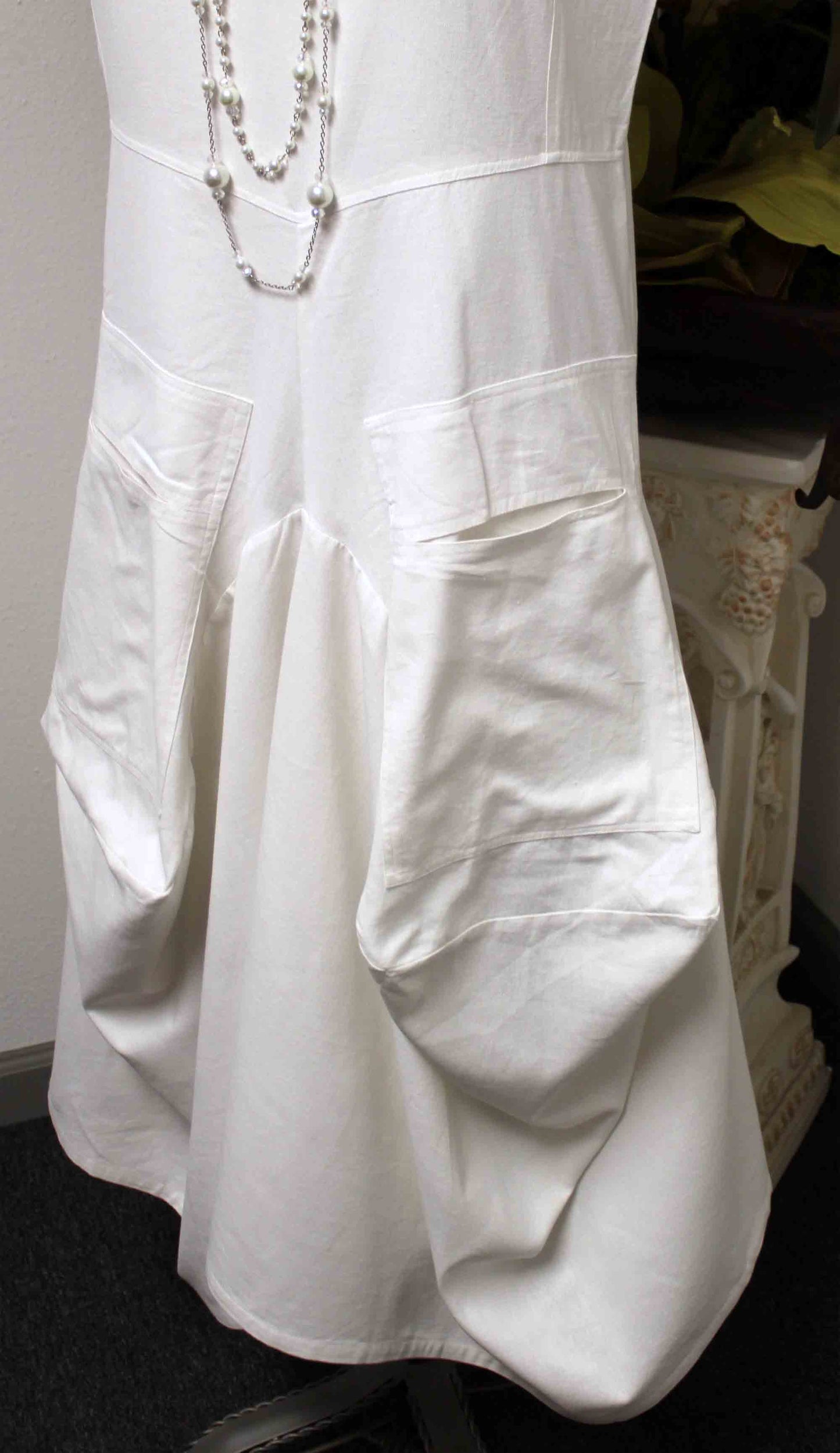 Lagenlook Dress, Cotton Flax Dress, Quirky Dress, Parachute Dress, Plus Size Clothing, Plus Size Dress, medium to 2XL