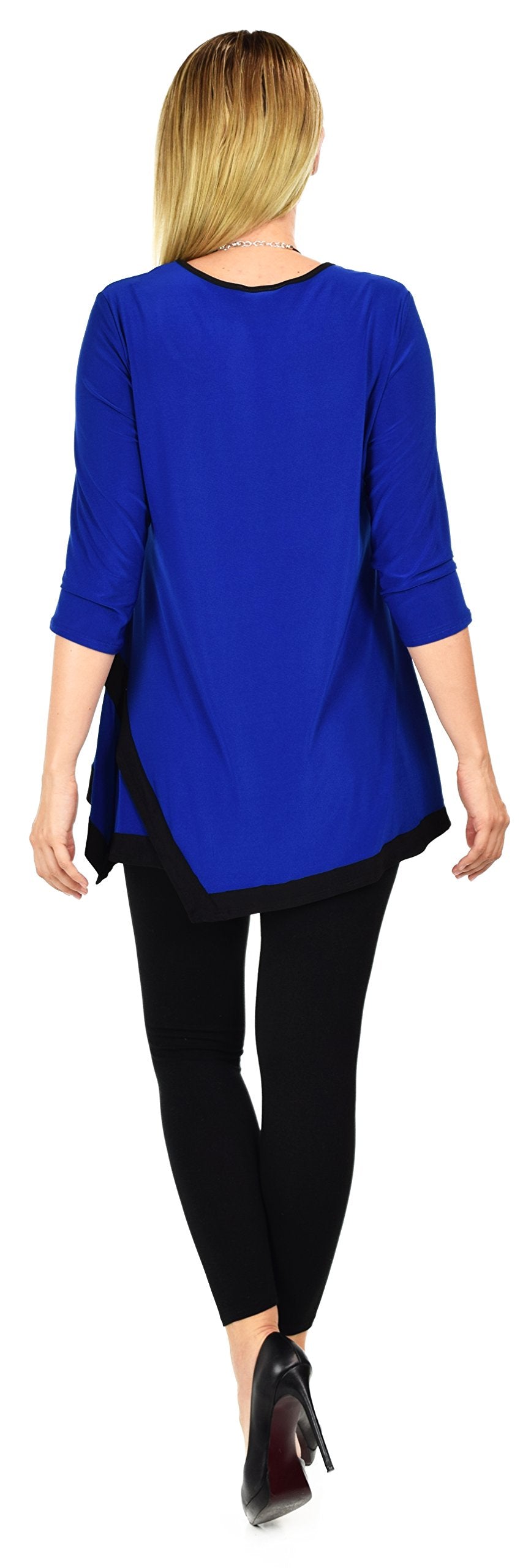 Dare2bstylish Tunic, Women Two Tone Hem Tunic, Swing Tunic 3/4 Sleeve Tunic Shirt Top | Reg & Plus Sizes