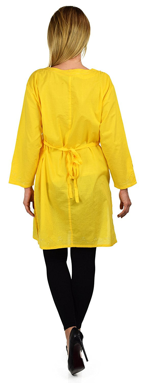 Embroidered Cotton Blouse, Women Cotton Tunic, Cotton Summer Tunic, Cotton Beach Wear, Shirt Top w/ Drawstring Neck Reg and Plus Sizes