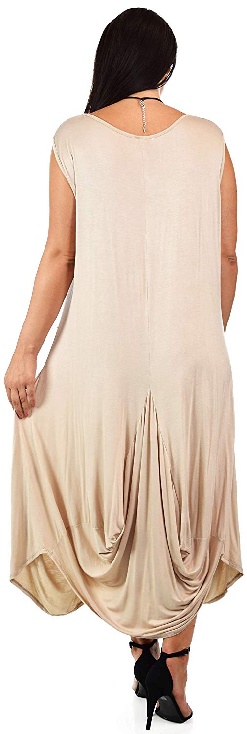 Dare2BStylish Plus Size High Low Sleeveless Loose Fitting Maxi Dress
