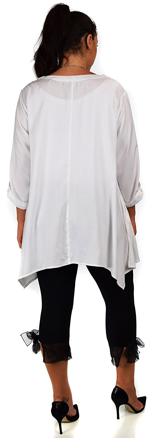 Artsy Tunic, Lagenlook Tunic, Asymmetrical Tunic, Plus size clothing , Plus size tunic, Tunic with 3 Pockets . Size L/XL- 1XL/2XL- 3XL/4XL