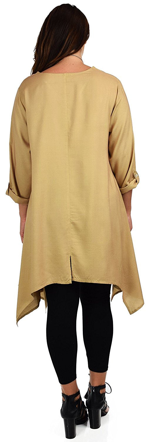 Plus Size Asymmetrical Fishtail Swing Dress Tunic Top