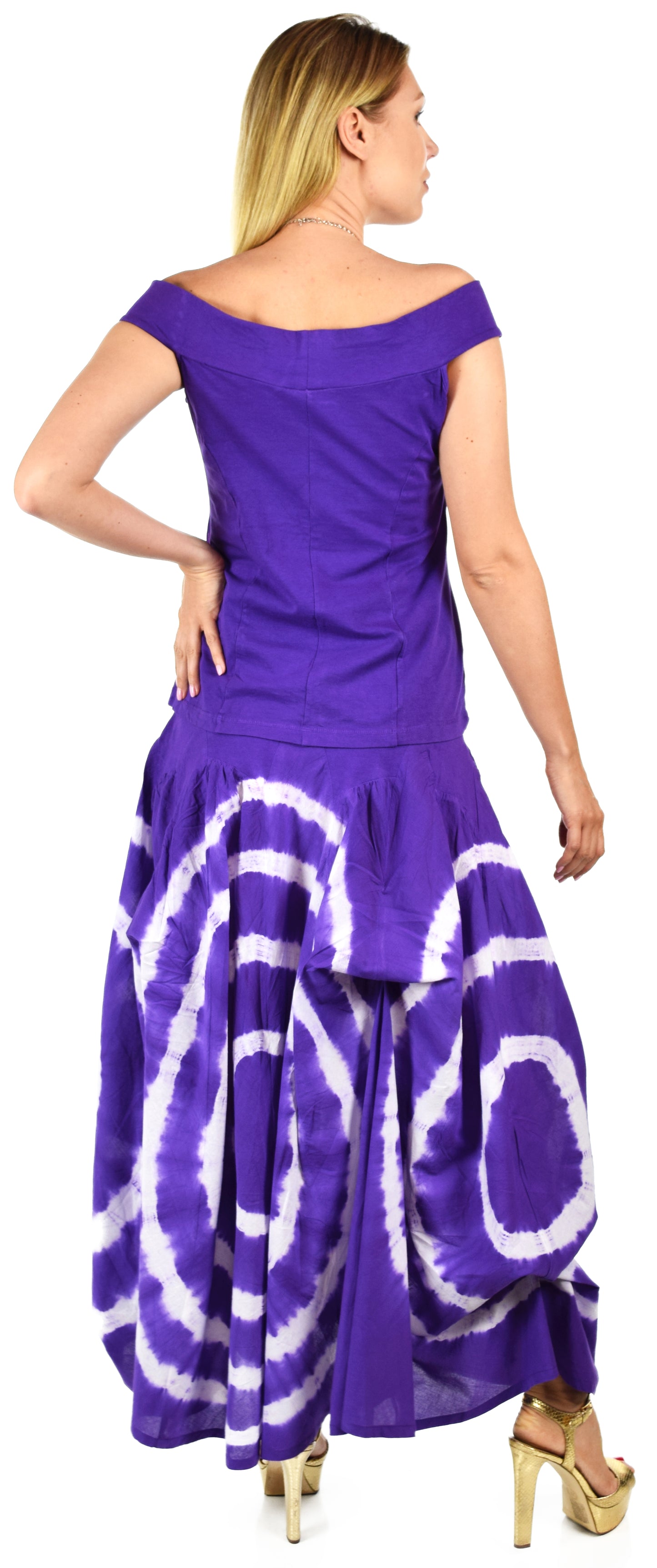 Tie Dye 2 Pc Skirt Set, Convertible Skirt Set, Adustable Skirt, Tie-Dye Skirt, Boho, Hiphop, Lagenlook Tunic/Skirt, Off Shoulder