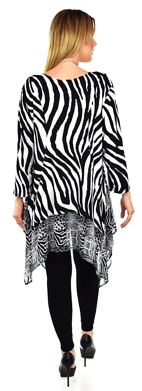 Dare2bStylish Tunic, Women Tunic, Zebra Print Tunic Zebra print Top in Plus Size Tunic