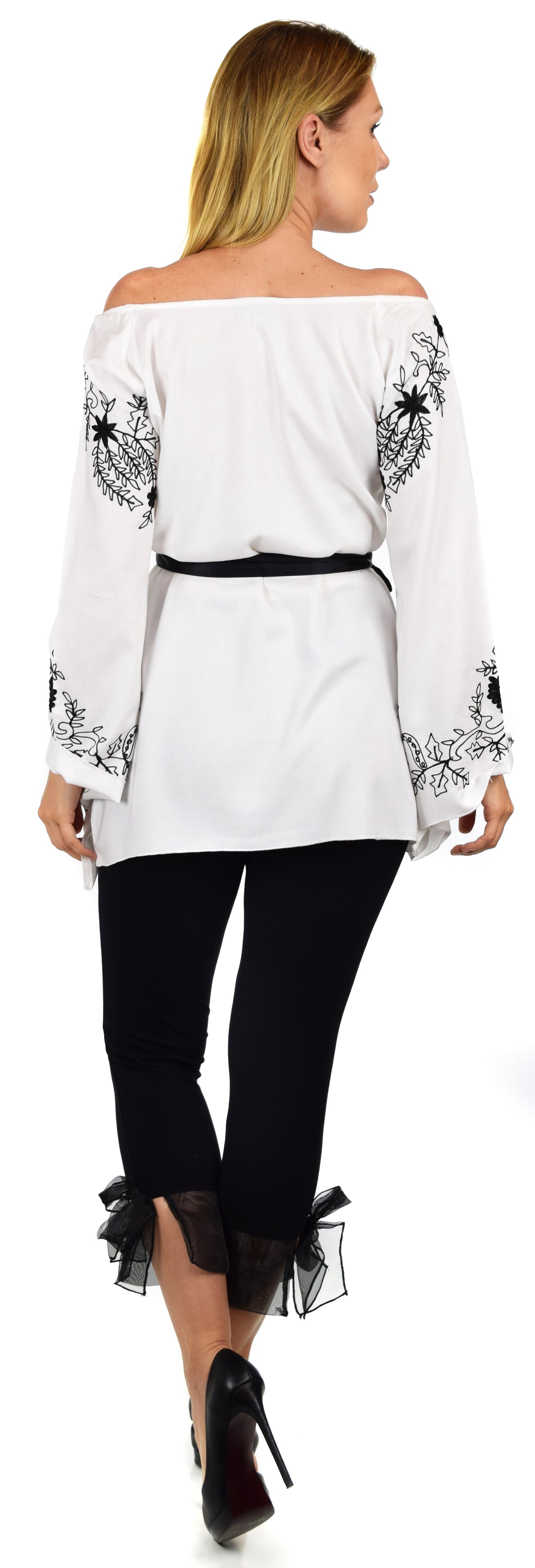 Aristocratic Embroidered Tunic, Off shoulder Tunic, Embroidered Blouse, Peasant blouse, Boho Top, Hip Hop Tunic.