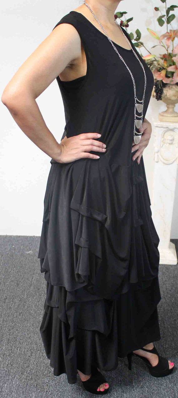 Arsty Skirt MIDI SKIRT, Designer Lagenlook Skirt, Plus size skirt , Gathered skirt , Front and back ticjed skirt, Midi Skirt, Addition to our Travel Line with side pockets