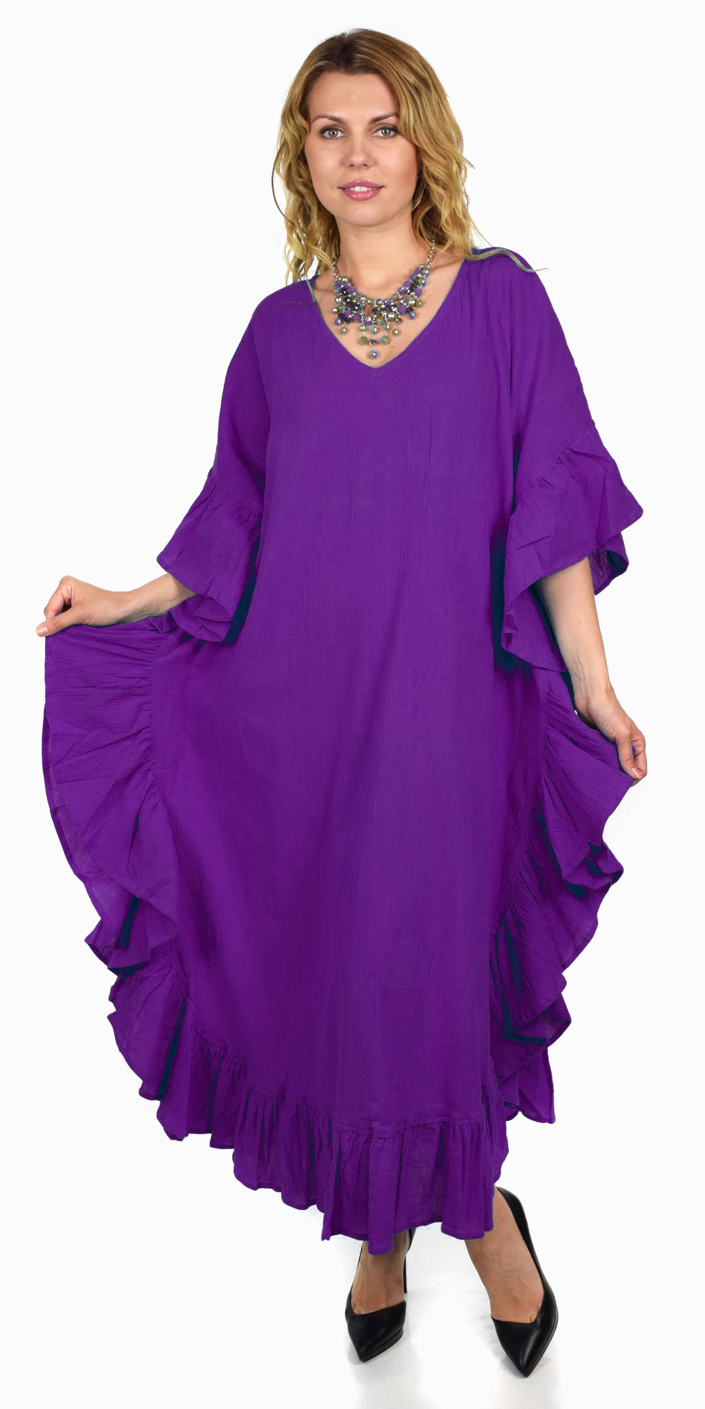 Cotton Gauze Caftan, All Natural Quality Soft Cotton Gauze Kaftan. Fits XL to 6X , Caftan Dress, Plus Size Caftan