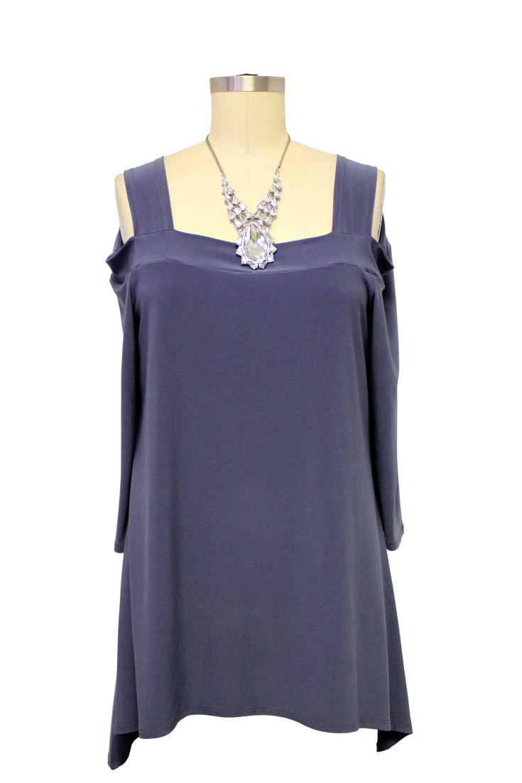 Classic Cold shoulder Plus size Tunic top with cut out details to the shoulders. S to 3XL