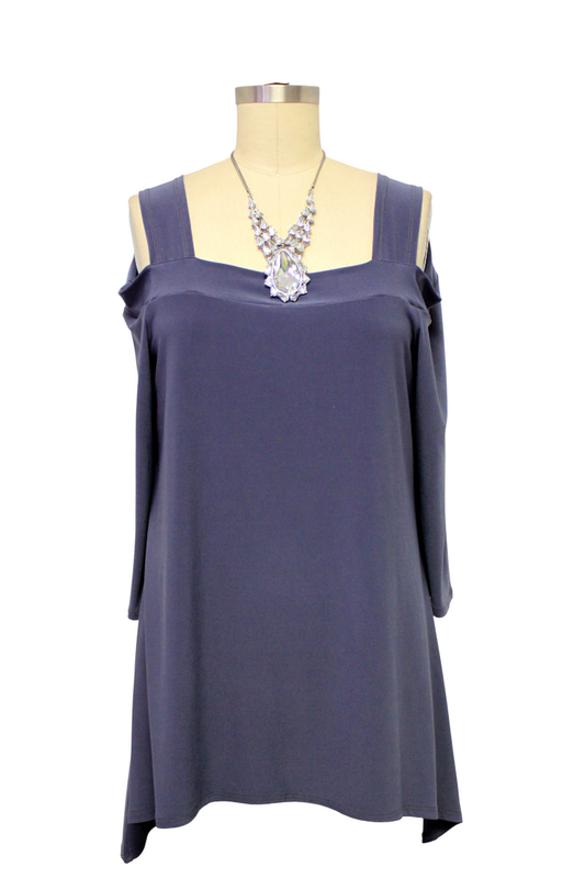 Classic Cold shoulder Plus size Tunic top with cut out details to the shoulders. S to 3XL