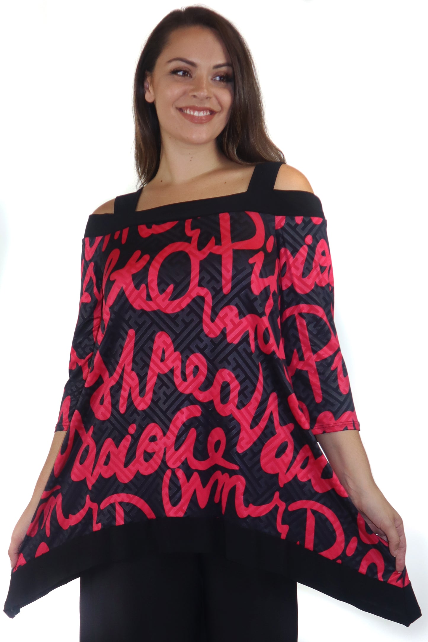 Cold Shoulder Tunic, Classic Plus size Tunic top with cut out details to the shoulders. S to 3XL