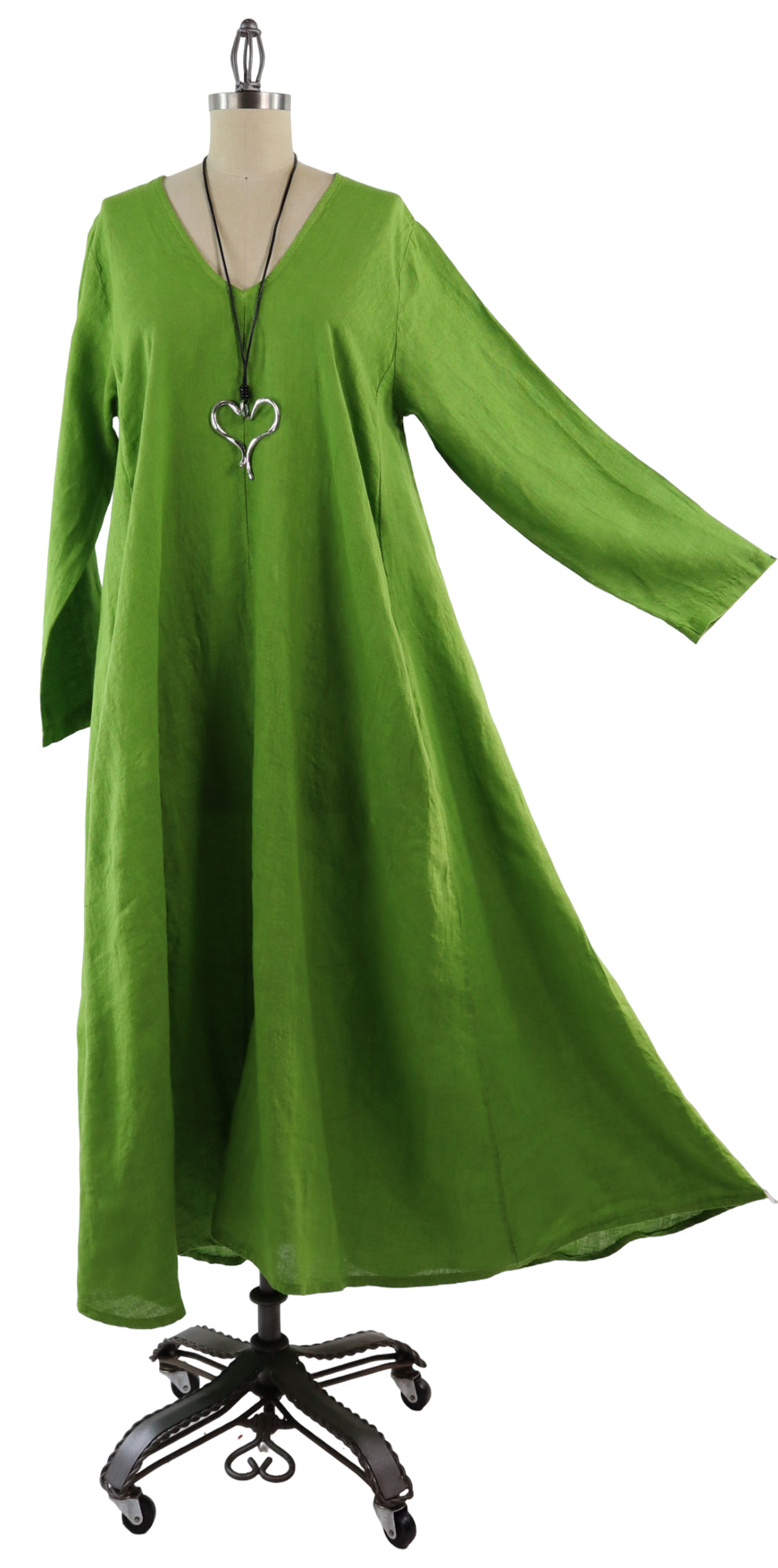 Womens Swing Maxi Dress, Loose Fitting, Made in Italy | Regular and Plus Sizes, 100% Linen