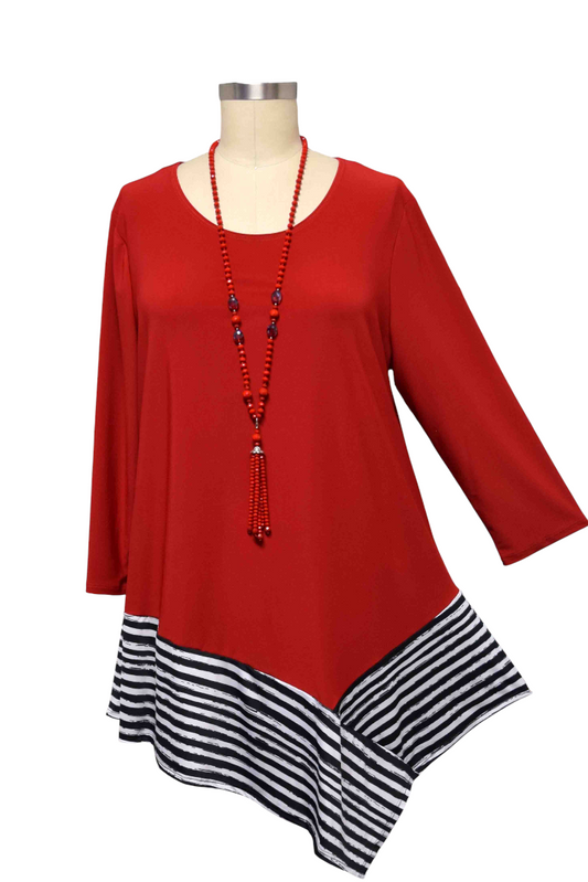 New Artsy Asymmetrical Tunic,  Lagenlook Tunic, 2 Tone Tunic, Plus size Tunic, Attention getter and designer Small to 3XL