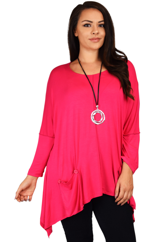 Stylish & Comfortable Tunic, Front Pockets Tunic, Full Figure Wear,Plus Size Tunic,  Lagen Look Tunic Top.