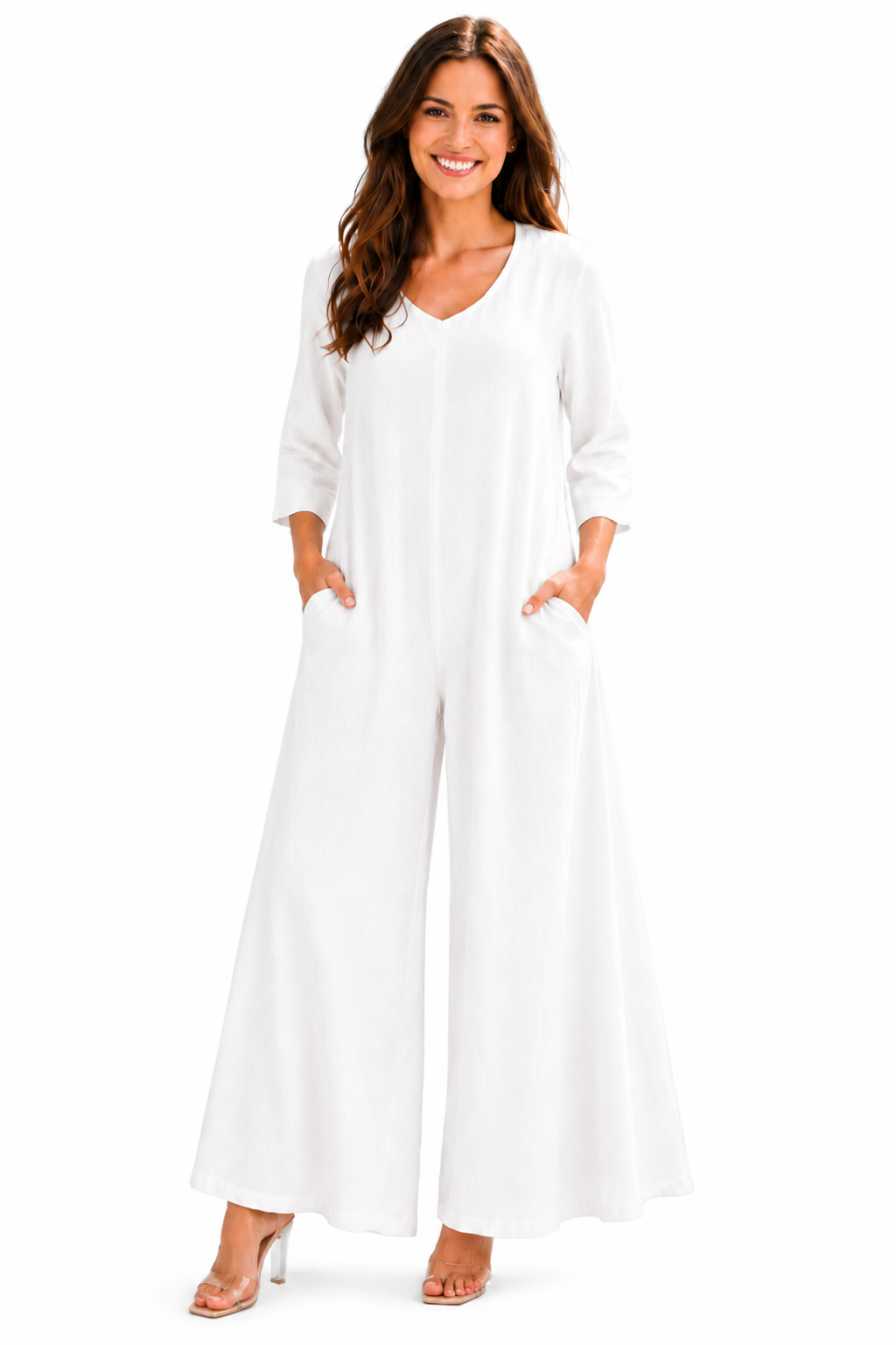 Women's Boho Linen Romper Overall Jumpsuit + Pants Set | One Size Fits All (S-XL)