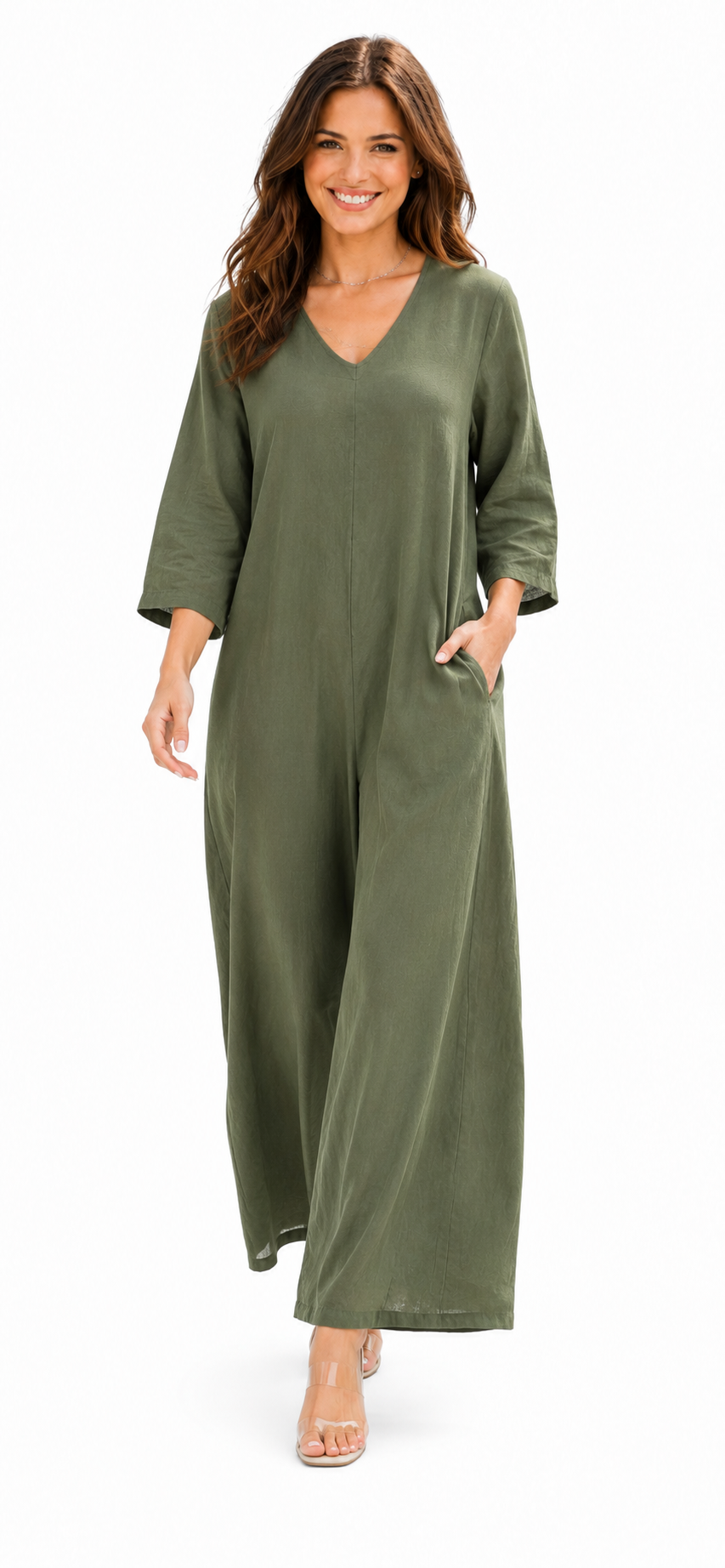 Women's Boho Linen Romper Overall Jumpsuit + Pants Set | One Size Fits All (S-XL)