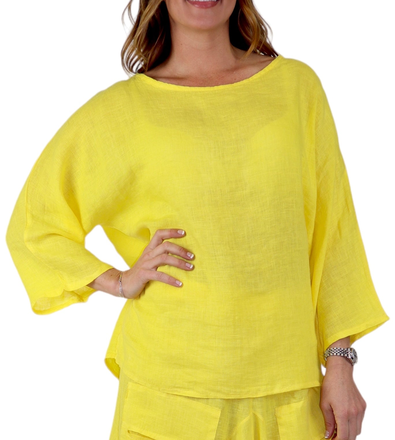 Womens Plus Size Oversized Baggy Swirl Print Artsy Bohemian 100% Linen Tunic Shirt Top | One Size Fits All