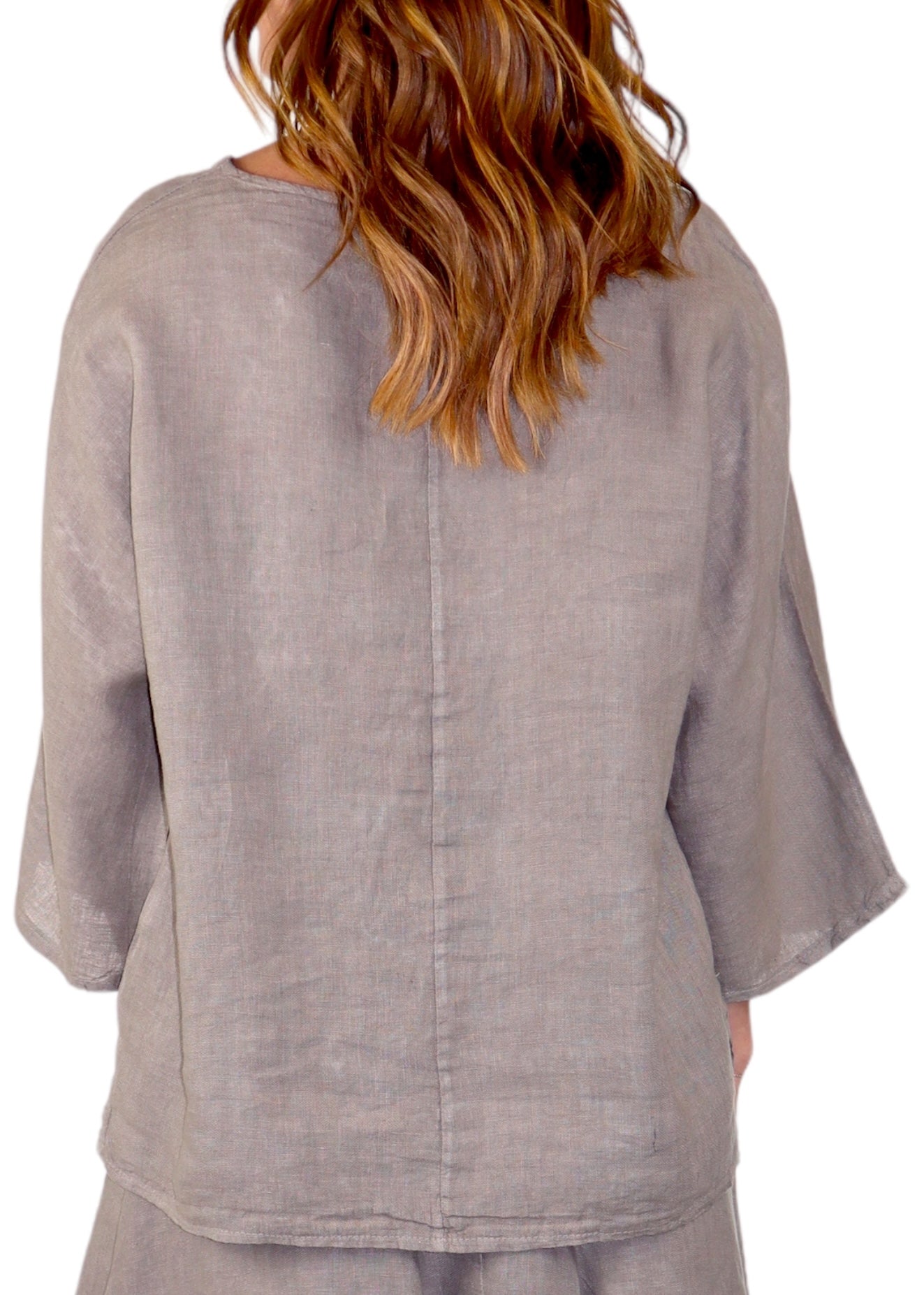 Womens Plus Size Oversized Baggy Swirl Print Artsy Bohemian 100% Linen Tunic Shirt Top | One Size Fits All
