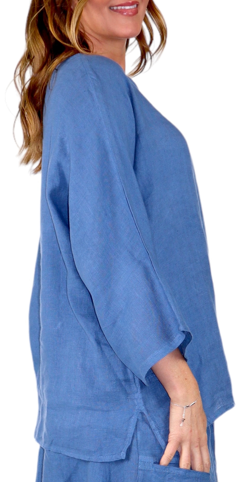 Womens Plus Size Oversized Baggy Swirl Print Artsy Bohemian 100% Linen Tunic Shirt Top | One Size Fits All