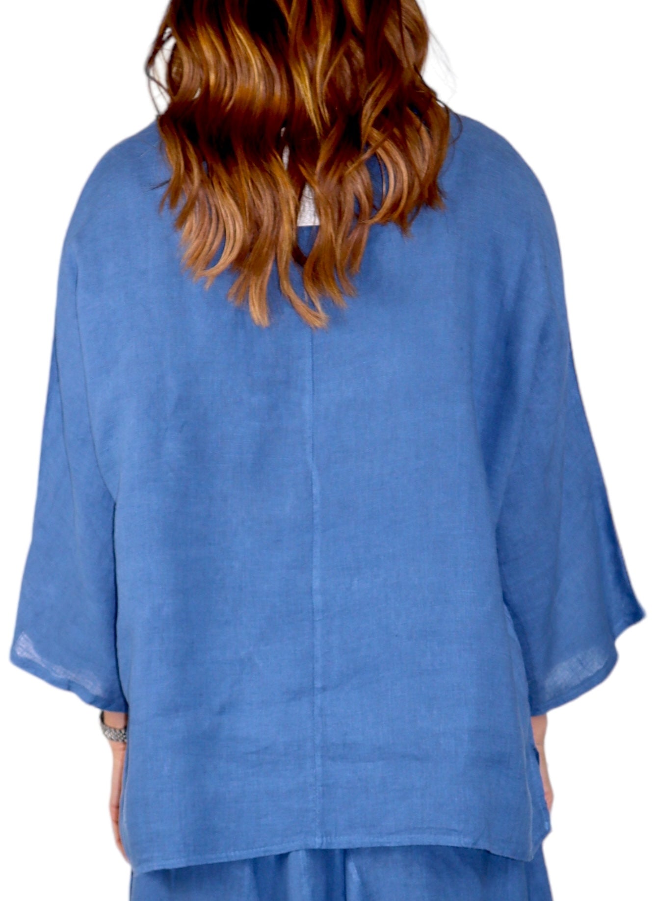 Womens Plus Size Oversized Baggy Swirl Print Artsy Bohemian 100% Linen Tunic Shirt Top | One Size Fits All