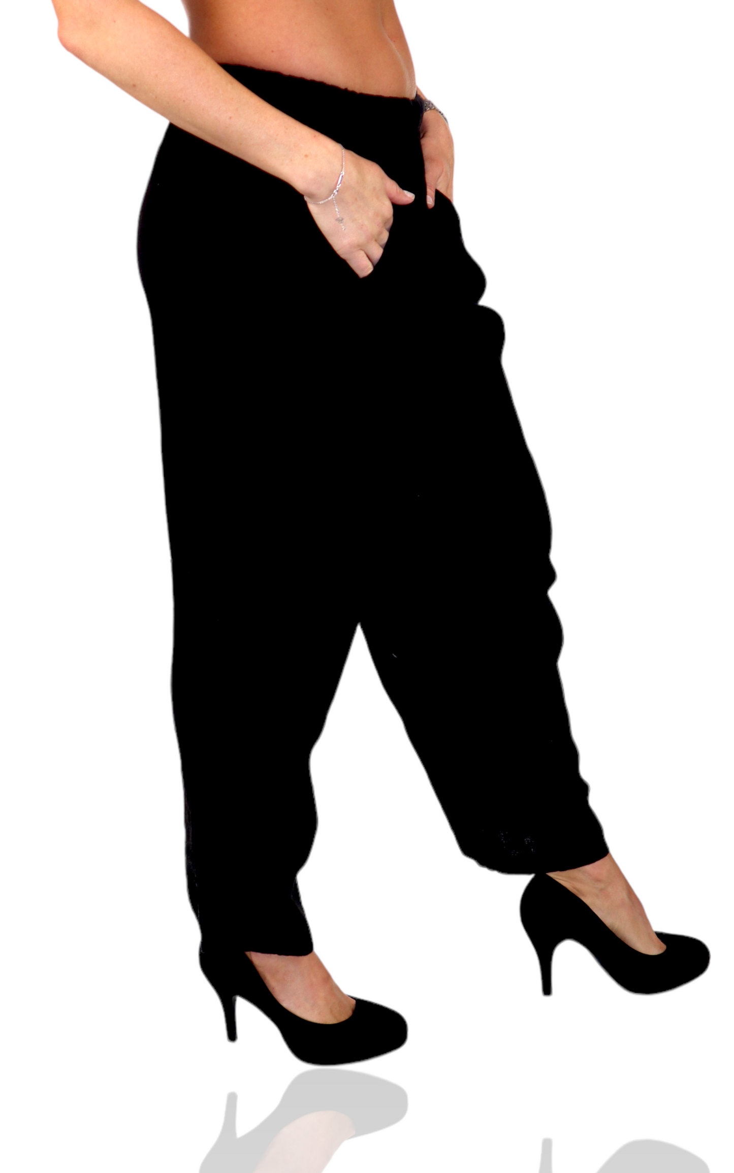 Women 100% Pure Linen Relaxed Fit Breathable Pants w/ Side Pockets