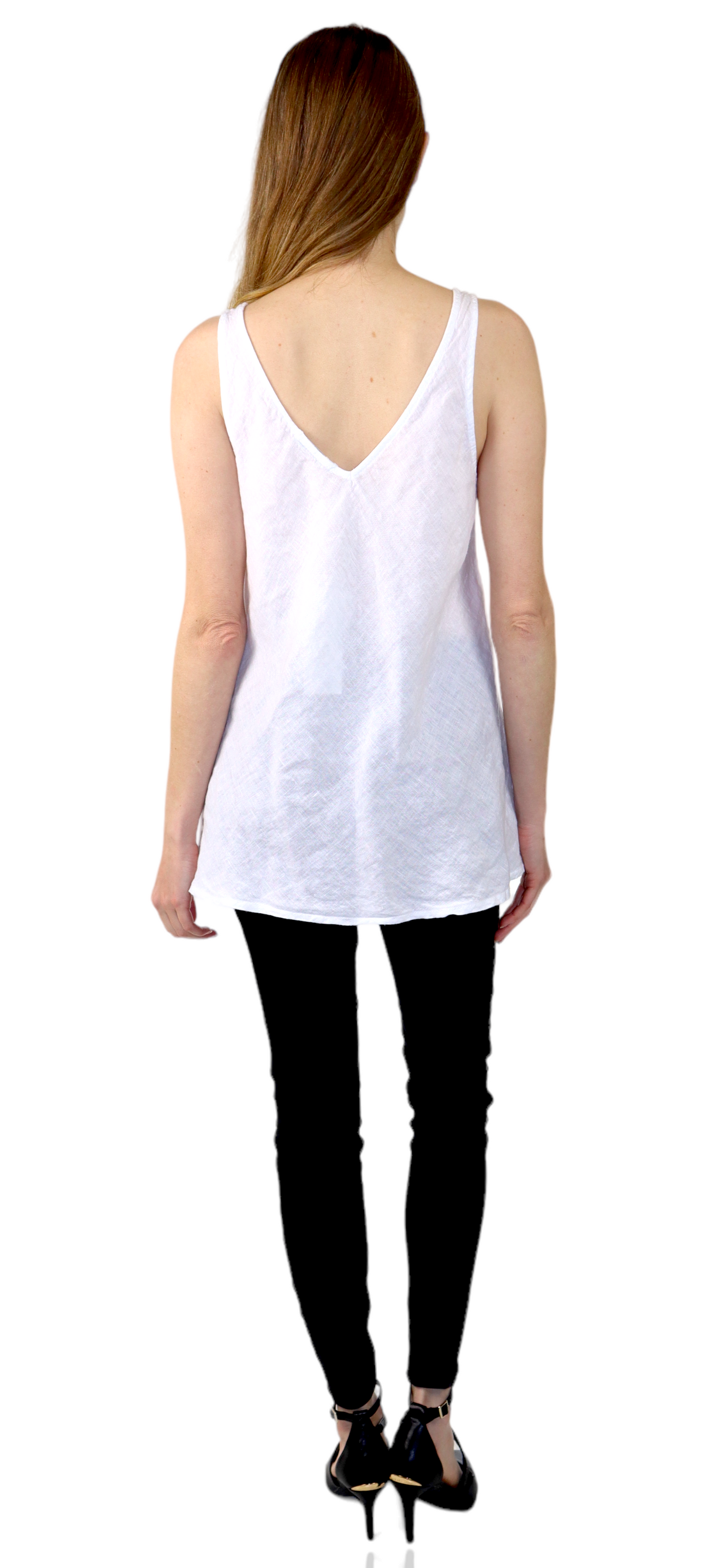 Womens Cheetah Print Linen V-Neck Biased Cut Sleeveless Tank Top Tunic Blouse