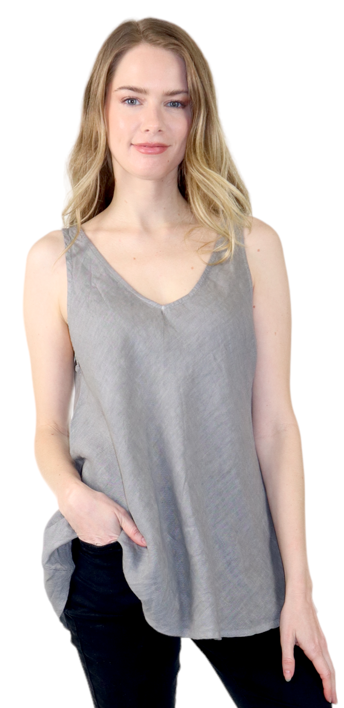 Womens Cheetah Print Linen V-Neck Biased Cut Sleeveless Tank Top Tunic Blouse