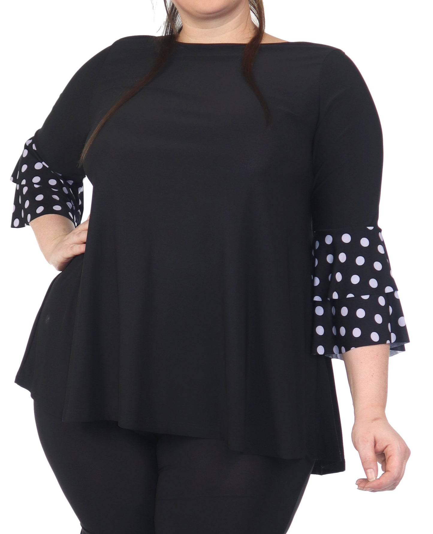 Womens 2 Piece Ruffled Polka Dot Top and Pants Set, Regular and Plus Sizes, Handmade in USA