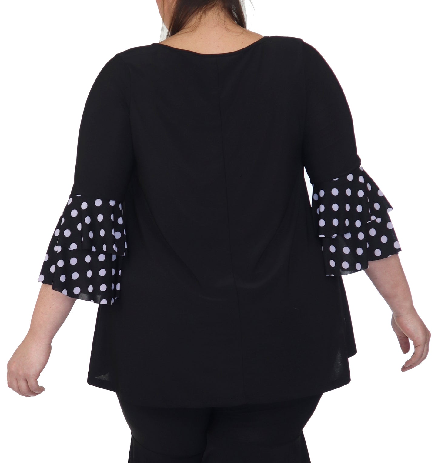 Womens 2 Piece Ruffled Polka Dot Top and Pants Set, Regular and Plus Sizes, Handmade in USA
