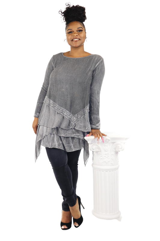 Plus size lace tunic, Women lace tunic,  Women Plus Size Loose Fitting Lace Embroidered Tunic Blouse Top