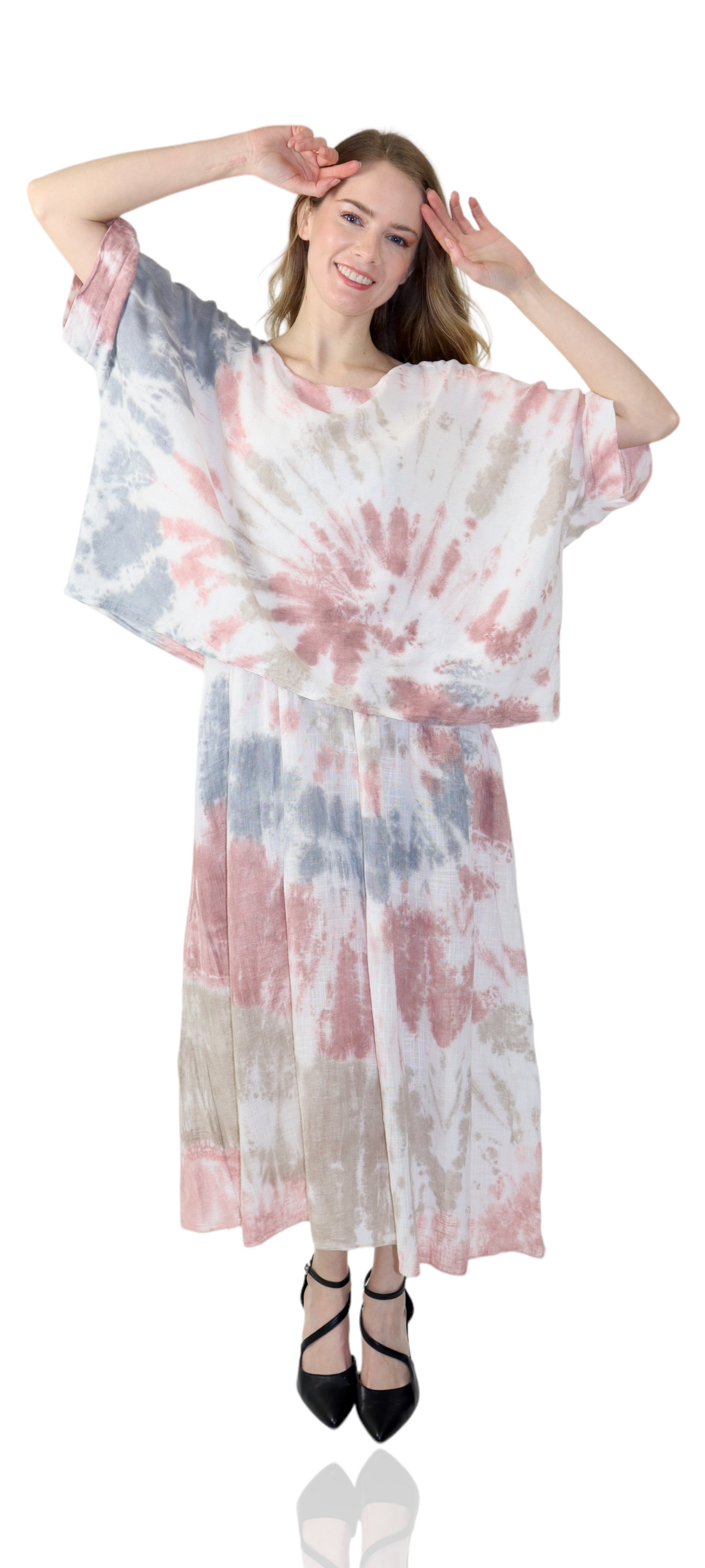 Womens Tie Dye Relaxed Fit Maxi Dress | One Size Fits All