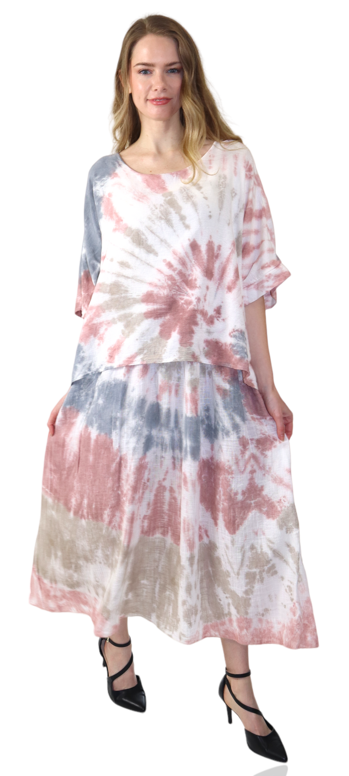 Womens Tie Dye Relaxed Fit Maxi Dress | One Size Fits All