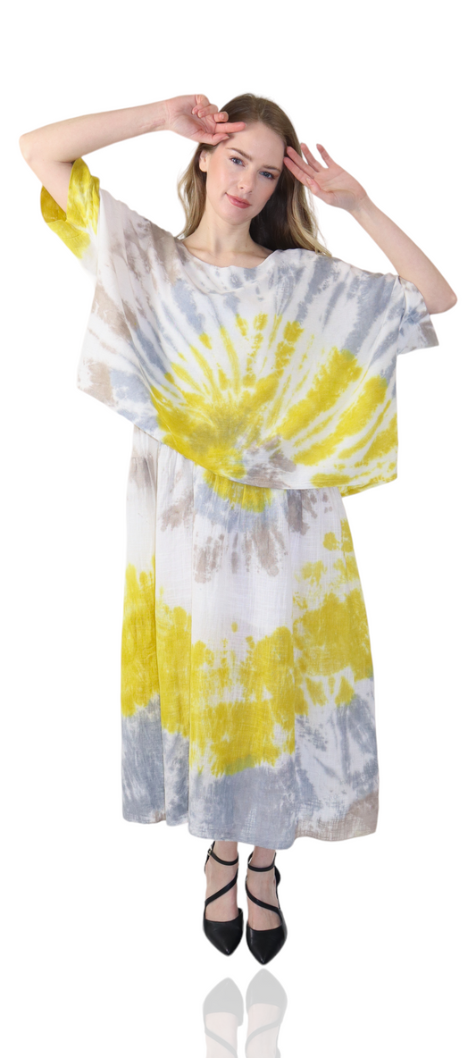 Womens Tie Dye Relaxed Fit Maxi Dress | One Size Fits All