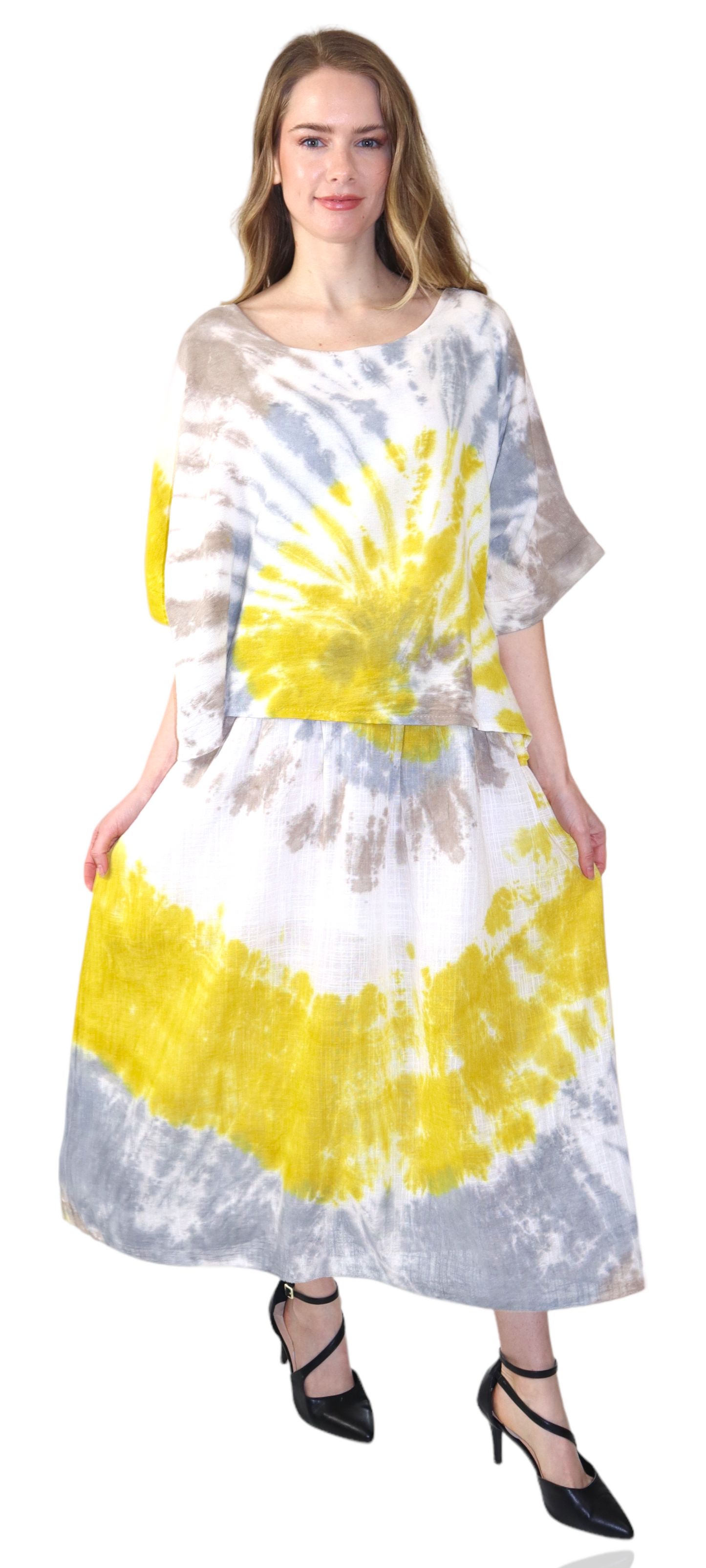 Womens Tie Dye Relaxed Fit Maxi Dress | One Size Fits All