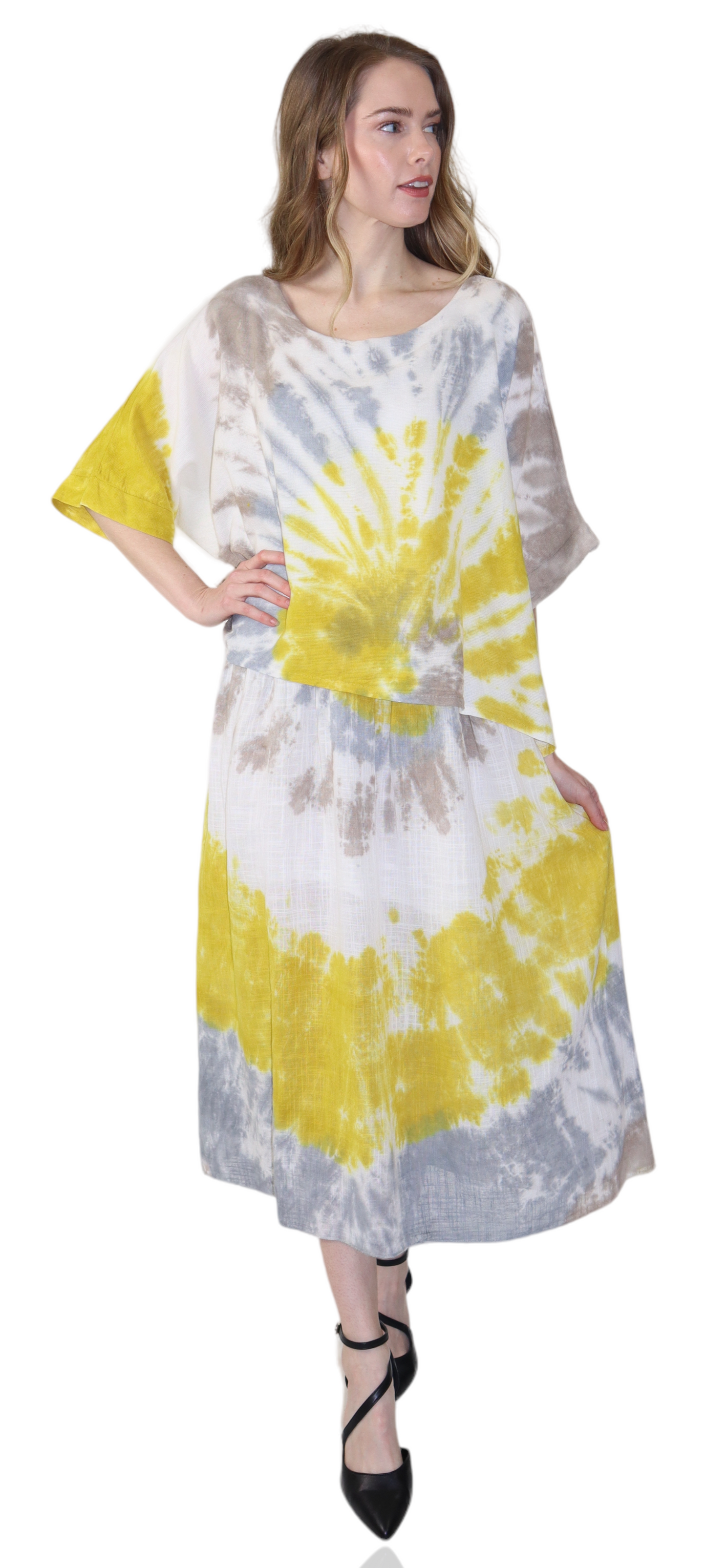 Womens Tie Dye Relaxed Fit Maxi Dress | One Size Fits All