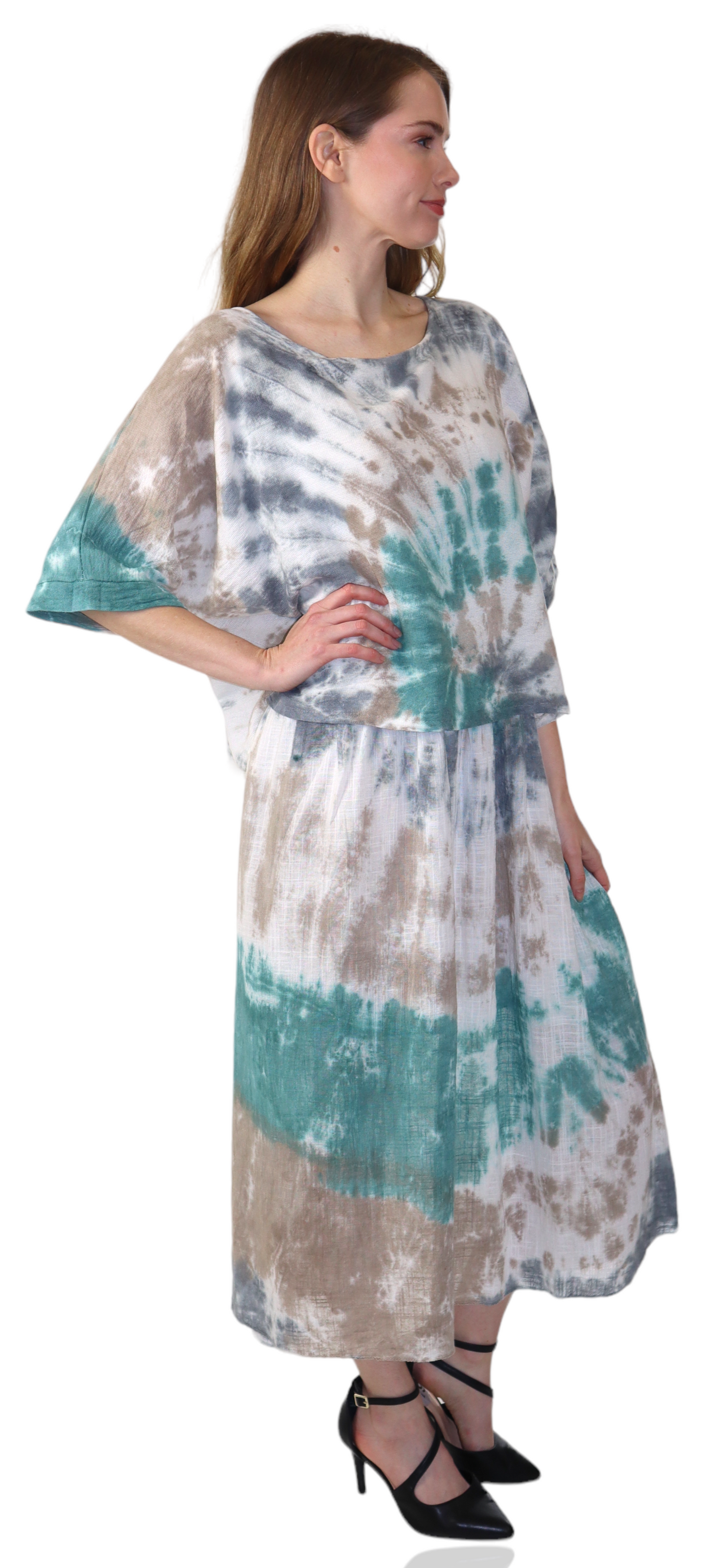 Womens Tie Dye Relaxed Fit Maxi Dress | One Size Fits All