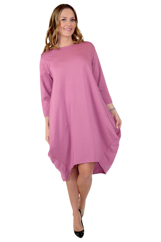 Women's Cotton Relaxed Fit Bubble Hem Dress Top