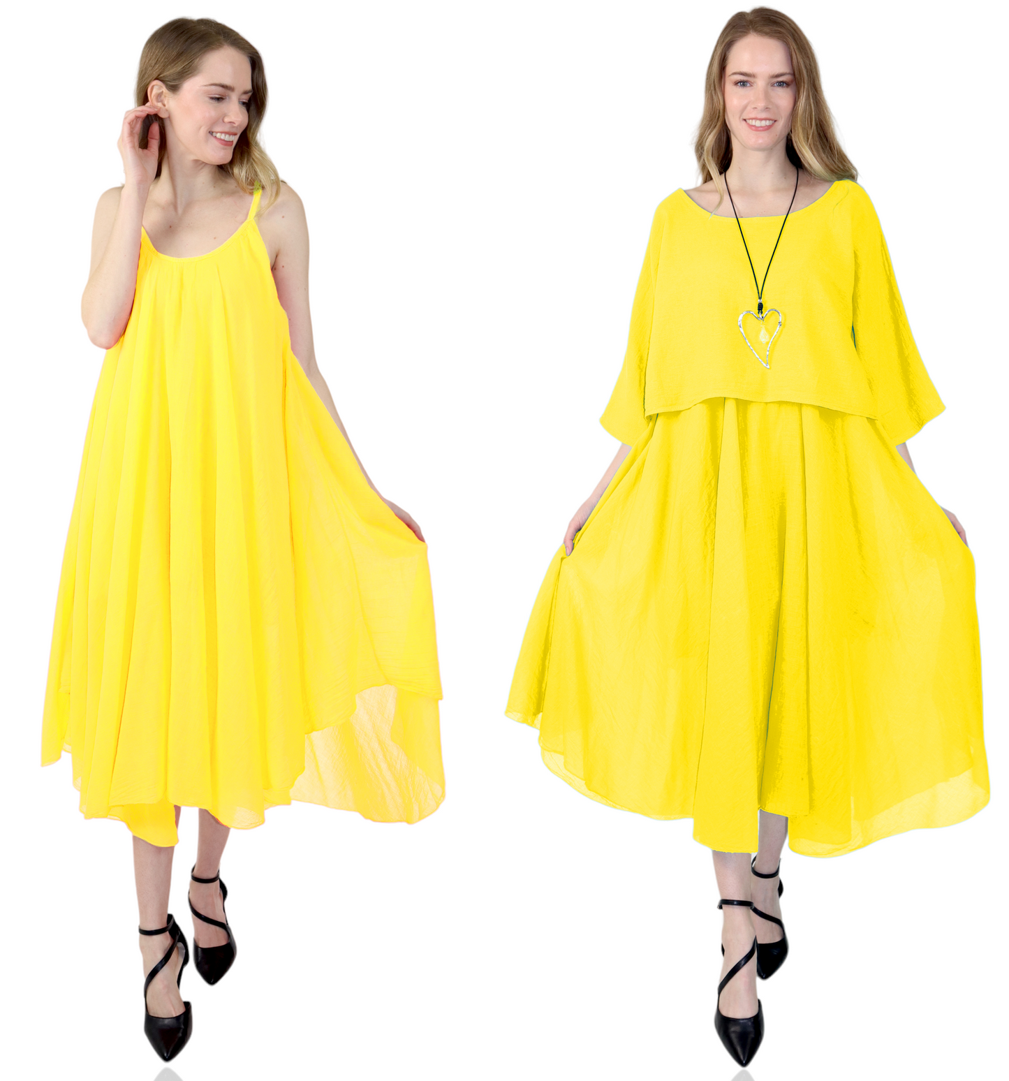 Womens 100% Cotton 2 Piece Dress and Tunic Set | One Size (Fits Small to XL)