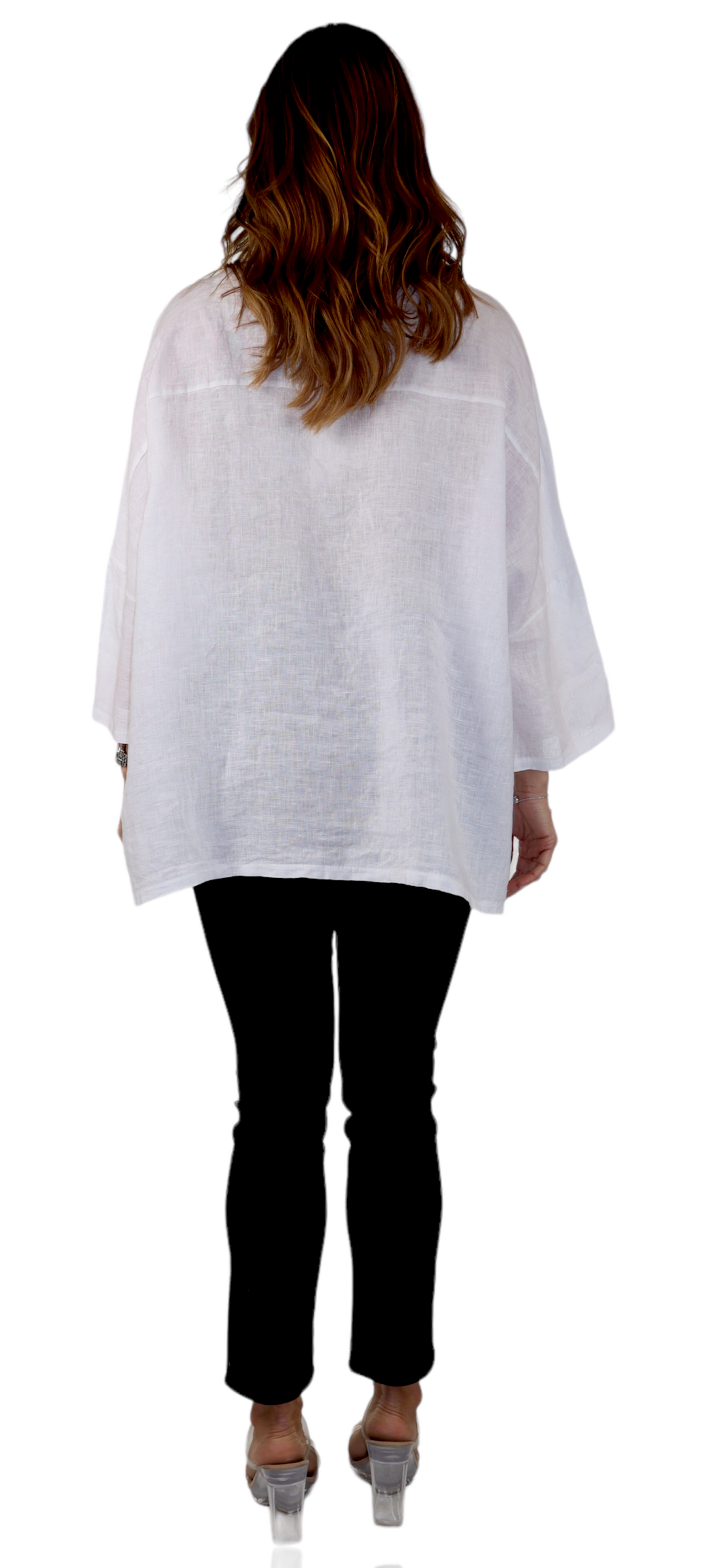 Womens Oversized Baggy All Natural 100% Linen Loose Fit Tunic Top | One Size Fits All