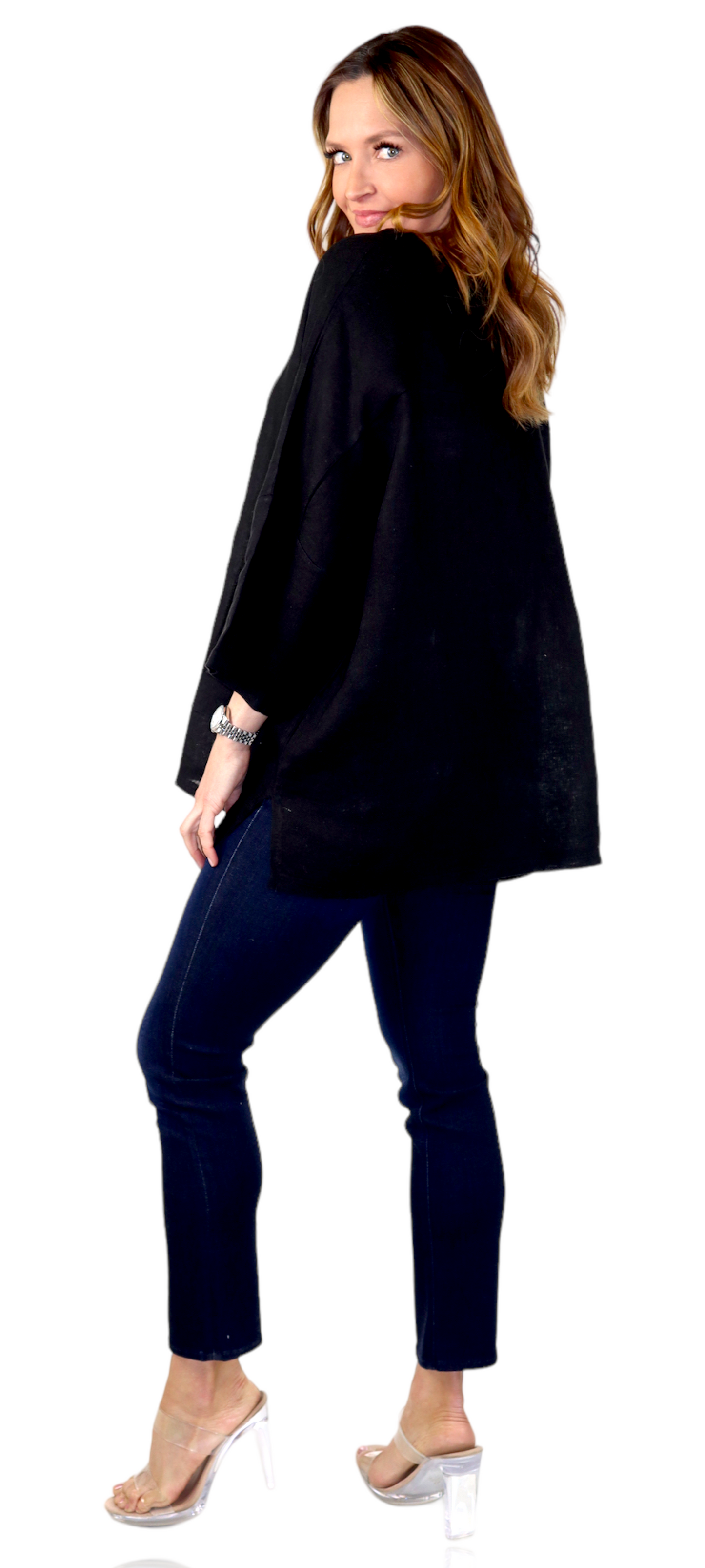 Womens Oversized Baggy All Natural 100% Linen Loose Fit Tunic Top | One Size Fits All