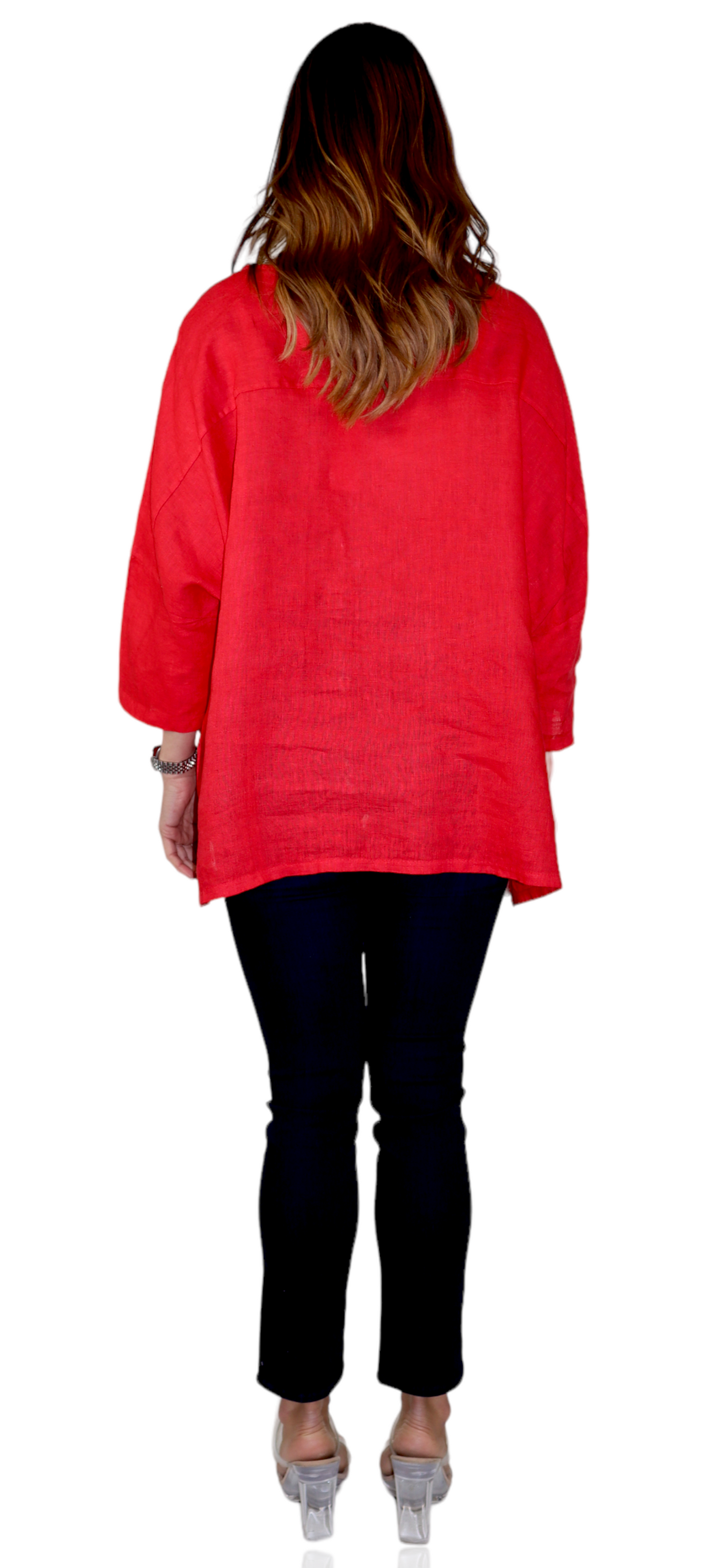 Womens Oversized Baggy All Natural 100% Linen Loose Fit Tunic Top | One Size Fits All