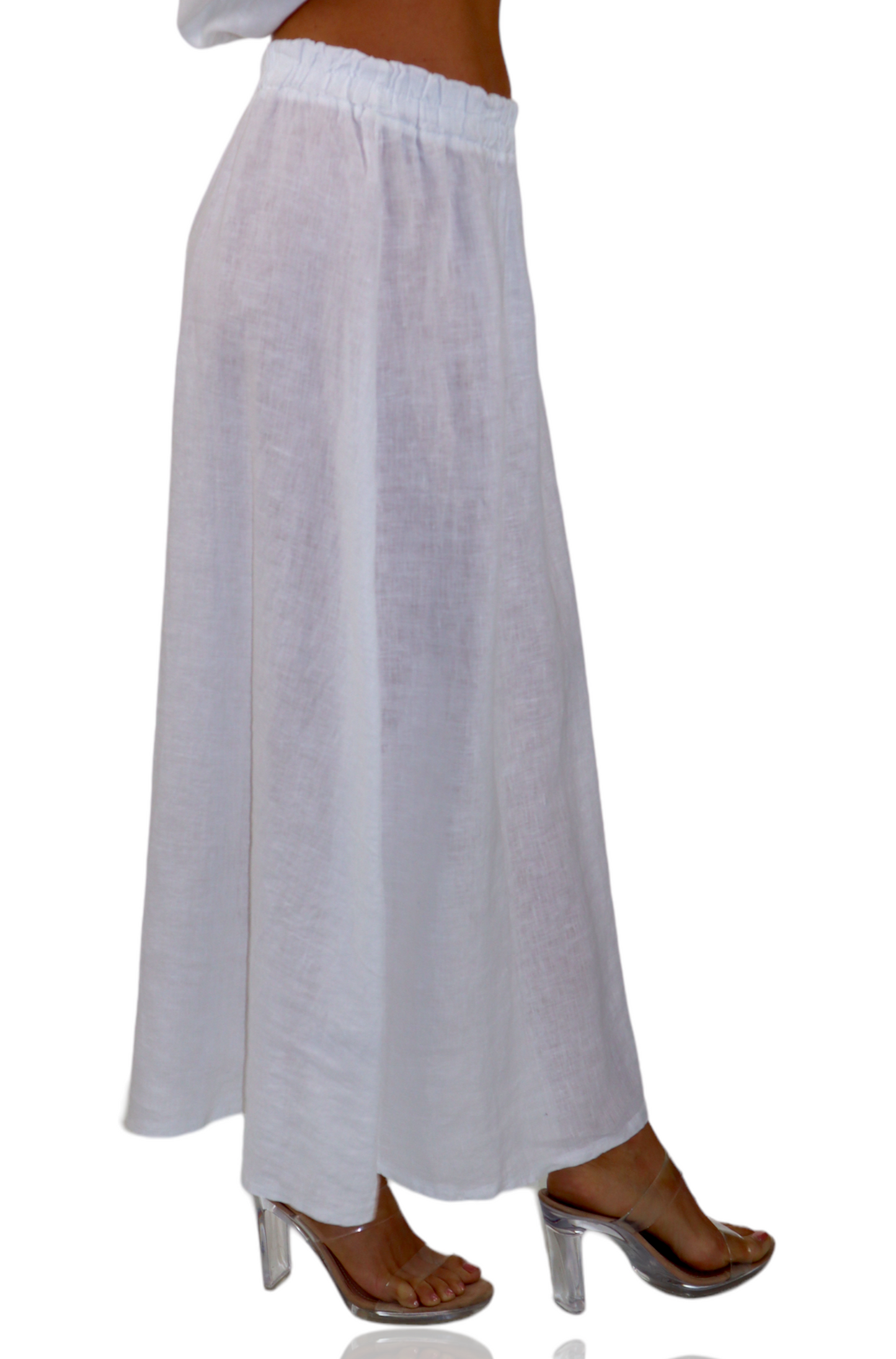 Women 100% Pure Linen Boho Bohemian Flowy Breathable Maxi Skirt