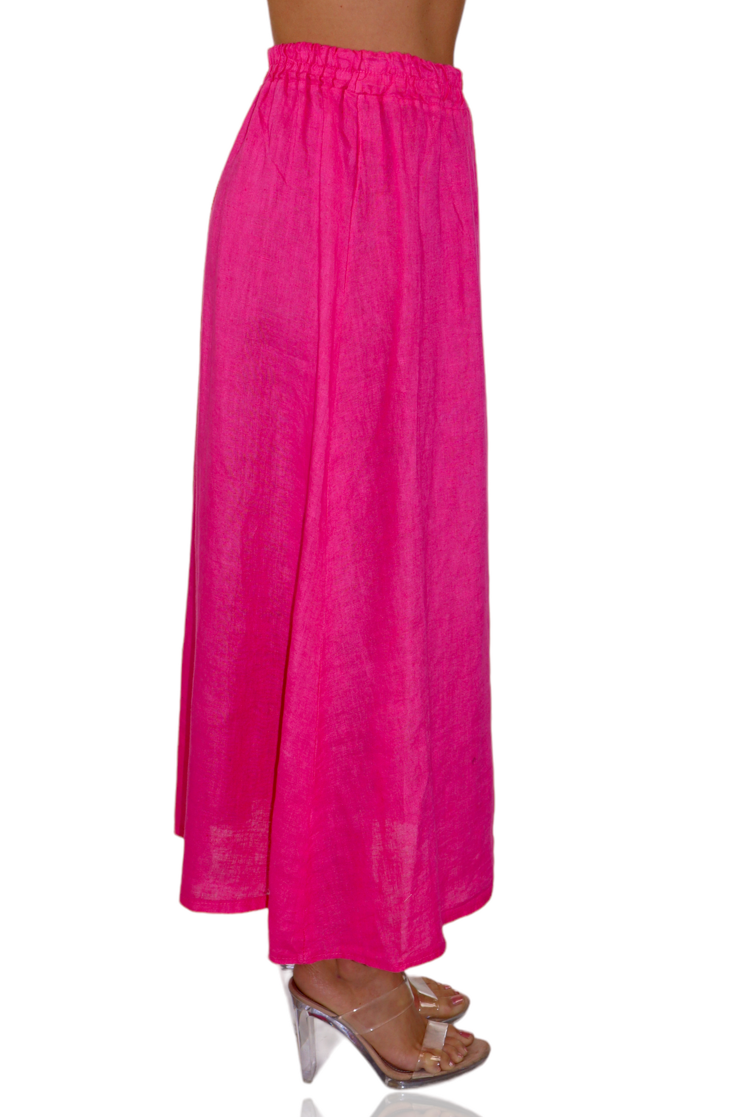Women 100% Pure Linen Boho Bohemian Flowy Breathable Maxi Skirt