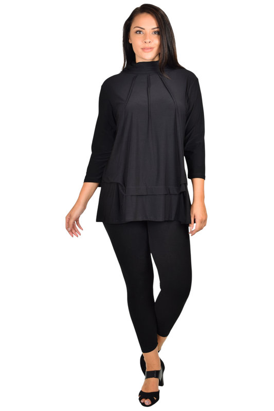 New Travelers Turtle neck Plus size top, lagenlook Designer tunic with details