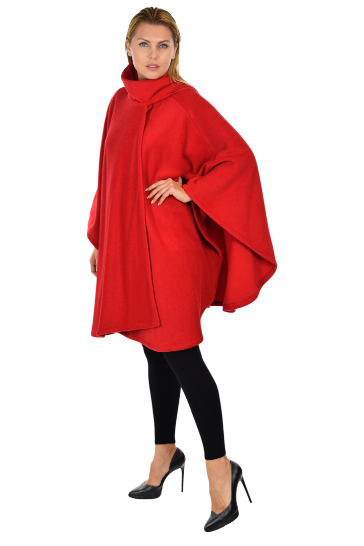 Ultimate Travelers Full Size Poncho, Plus Size Poncho, Fleece Cape, Fleece poncho, Plus size Clothing, Comfortable, Stylish with Muffler.